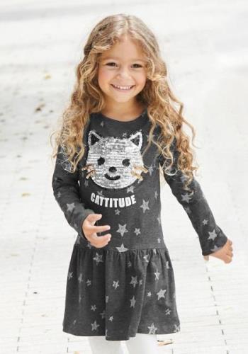 NU 20% KORTING: KIDSWORLD Jerseyjurk Voor kleine meisjes , met paillet...