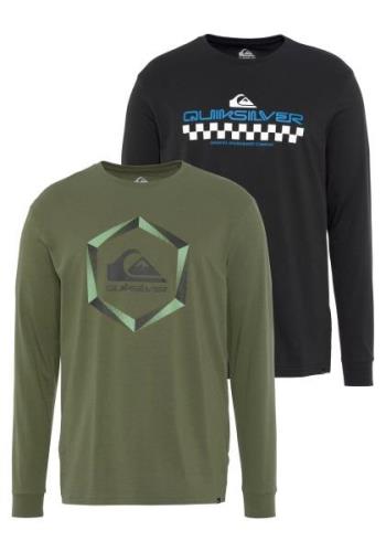 Quiksilver Shirt met lange mouwen Heren dubbelpak met logoprint (set, ...