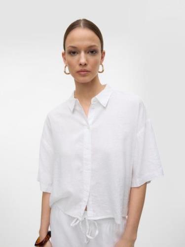 Vero Moda Overhemdblouse VMLINN LINEN 2/4 SHORT SHIRT WVN NOOS