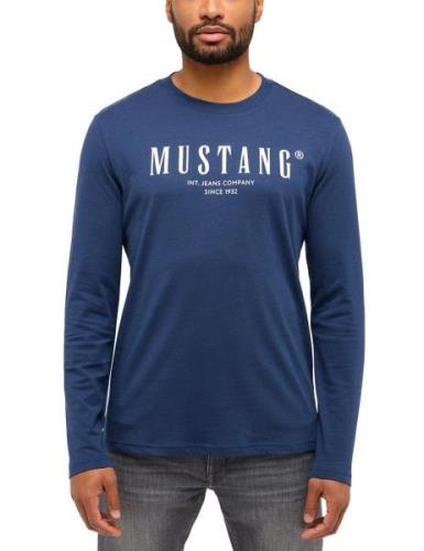 MUSTANG Shirt met lange mouwen Style Asheville met logo-print op borst...