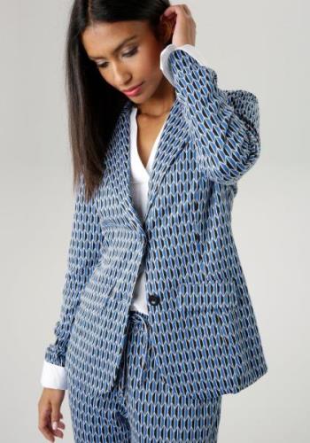 Aniston SELECTED Korte blazer met grafisch all-over motief