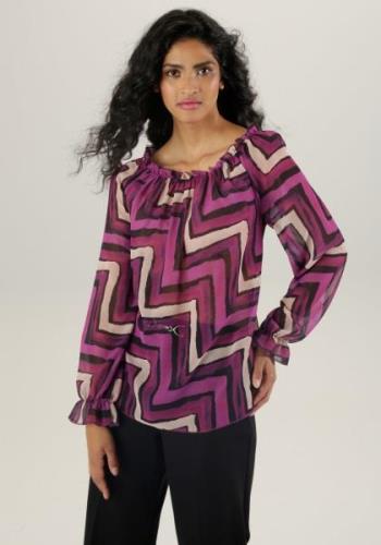 Aniston SELECTED Blouse met carmenhals met ruches bij de hals - nieuwe...