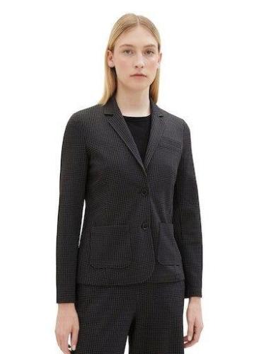 Tom Tailor Korte blazer met klein ruitmotief