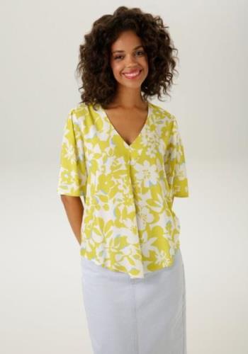 Aniston CASUAL Blouse zonder sluiting met grafische bloemenprint