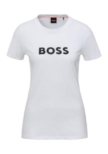 Boss Orange T-shirt C_Elogo_5 met contrasterende gekleurde boss print