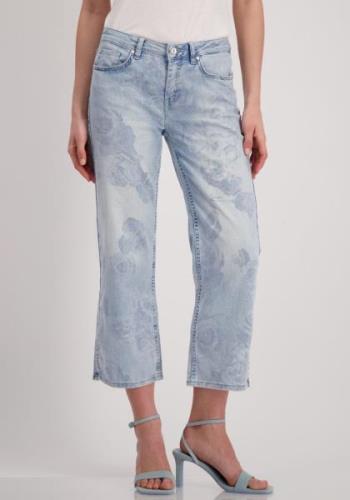 Monari Straight jeans met roosmotief