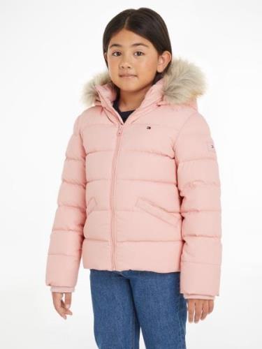 Tommy Hilfiger Gewatteerde jas ESSENTIAL DOWN FUR HOOD JACKET met imit...