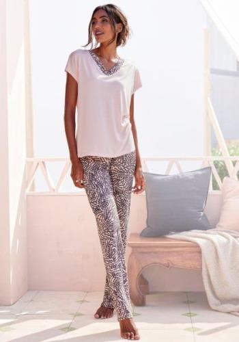 NU 20% KORTING: Lascana Pyjama met gedessineerde details (set, 2-delig...