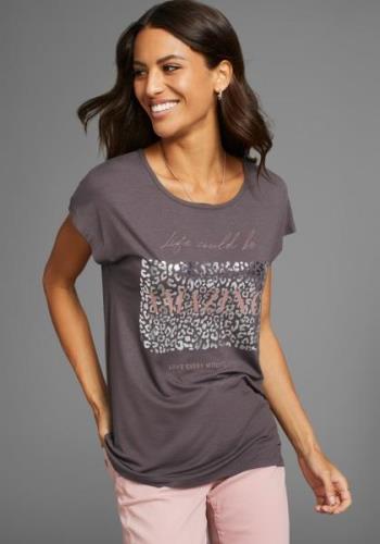 Laura Scott T-shirt met modieuze folieprint