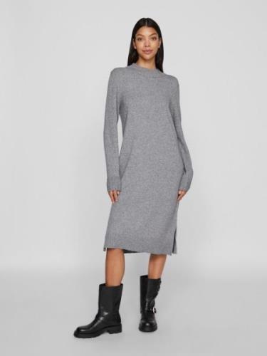 Vila Gebreide jurk VIRIL CREW NECK L/S MIDI DRESS - NOOS