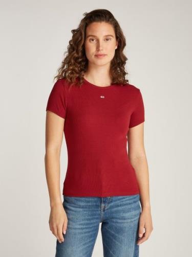 TOMMY JEANS T-shirt Slim Essential Rib Shirt, Rippshirt Rundhalsshirt