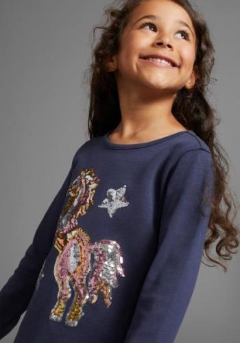 KIDSWORLD Shirt met lange mouwen Paard in een lang model met mooi paar...