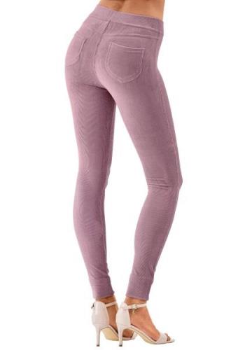 Lascana Legging uit zacht materiaal in cordlook, loungewear