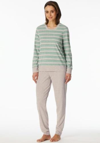 Schiesser Pyjama "Casual Essentials" met contrastbeleg bij de hals (2-...