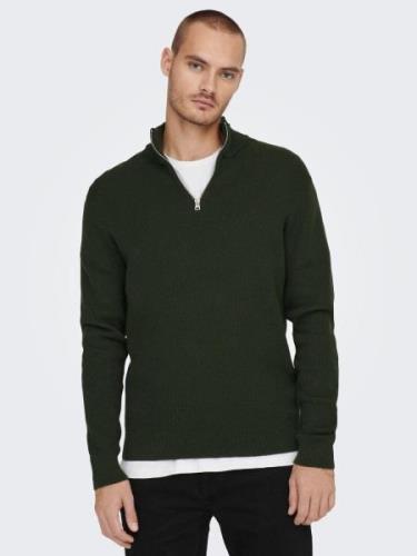 ONLY & SONS Gebreide trui ONSPHIL REG 12 STRUC HALF ZIP KNIT NOOS