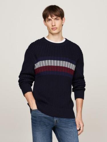 Tommy Hilfiger Trui met ronde hals GLOBAL STRIPE CHUNKY RIB C NK