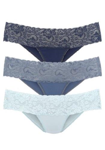 Vivance Brazilian slip van elastische katoen met florale kant (set, 3 ...