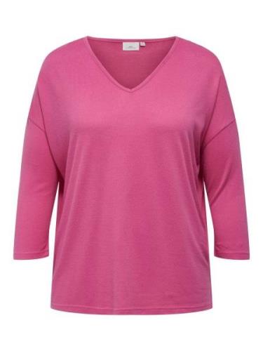 ONLY CARMAKOMA Shirt met V-hals CARALBA MIRSE 4/5 V-NECK TOP JRS