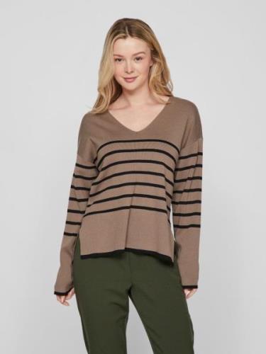 Vila Trui met V-hals VIOSTRIA V-NECK L/S REV TOP-NOOS