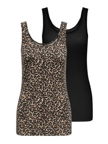 Only Tanktop ONLLIVE LOVE AOP S/L TANK TOP 2-PACK JRS (set, 2-delig)