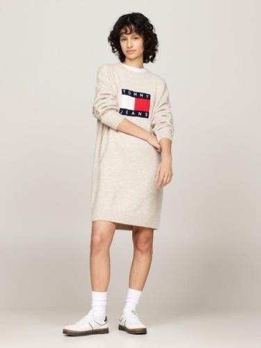 NU 20% KORTING: Tommy Jeans Curve Gebreide jurk TJW MLNGE FLAG SWEATER...