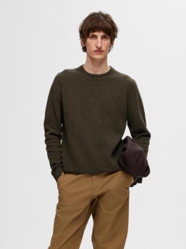 SELECTED HOMME Gebreide trui SLHROSS LS KNIT STRUCTURE CREW NECK NOOS