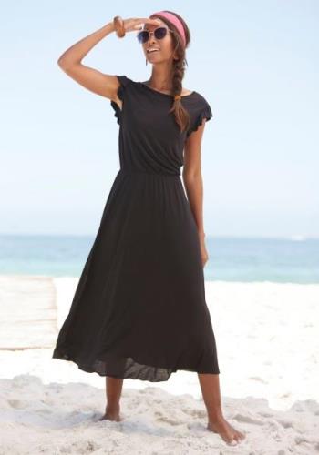 NU 20% KORTING: Beachtime Midi-jurk van viscose-jersey, kortarmige zom...