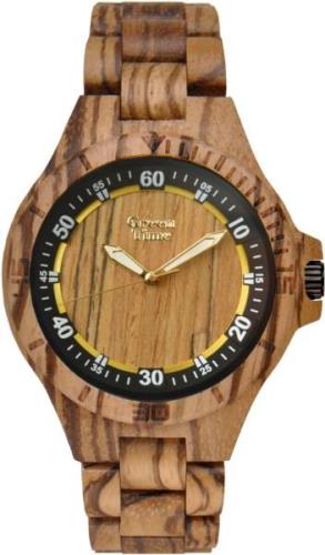 GreenTime Kwartshorloge ZW116B Polshorloge, herenhorloge, houten horlo...