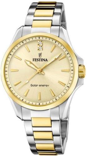 Festina Solarhorloge Solar Energy, F20655/3 Horloge, dameshorloge, sta...