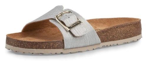 Tamaris Slippers zomerschoen, slippers in metallic-look