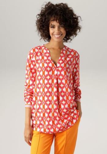 Aniston CASUAL Blouse zonder sluiting met opvallende, grafische print