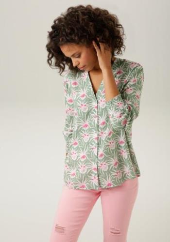 Aniston CASUAL Blouse met lange mouwen met fantasierijke bloemenprint