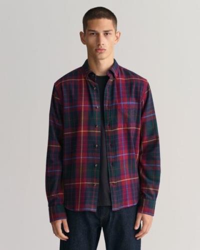 Gant Overhemd met lange mouwen Regular Fit Flanel Geruit dik onderhoud...