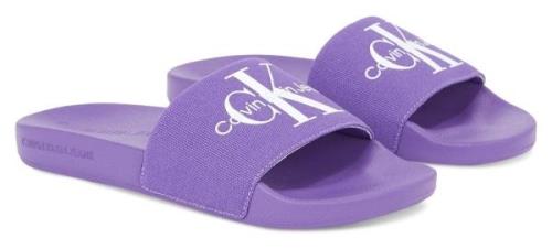 NU 20% KORTING: Calvin Klein Badslippers FANNY SLIDE MONOGRAM zomersch...