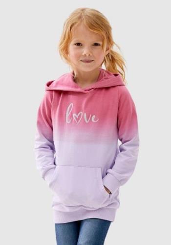 KIDSWORLD Hoodie Love in verlopende kleuren met capuchon