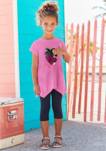 KIDSWORLD Shirt & legging 2-delig set T-shirt + leggings met omkeerbar...