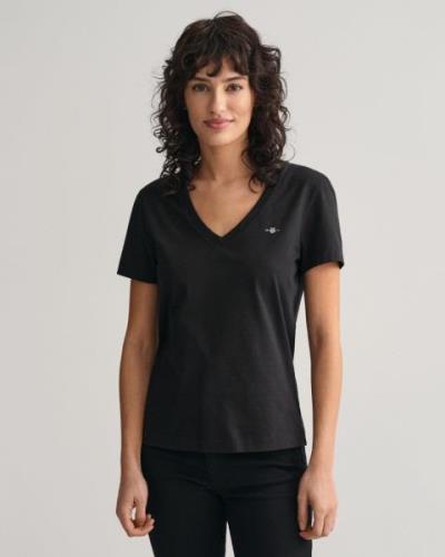 Gant T-shirt REG SHIELD KA V-NECK T-SHIRT met een klein geborduurd log...