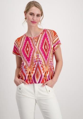 Monari Shirt met ronde hals met ikat-patroon