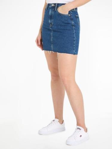 TOMMY Jeans rok MOM UH SKIRT AH4035 Webrok met logo-borduring