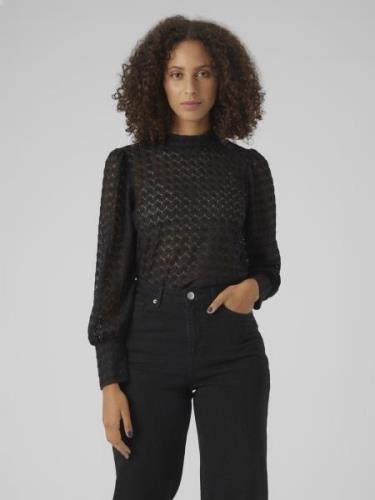 Vero Moda Shirt met lange mouwen VMBECCA LS HIGH NECK LACE TOP JRS NOO...