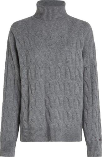 NU 20% KORTING: Tommy Hilfiger Coltrui SOFT WOOL CABLE ROLL-NK SWEATER