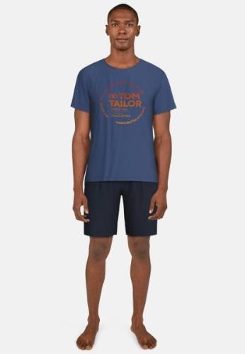 Tom Tailor Shortama met grote logoprint (2-delig)