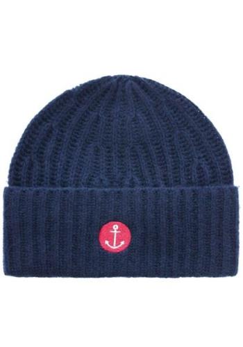 Zwillingsherz Beanie met anker borduursel (set)