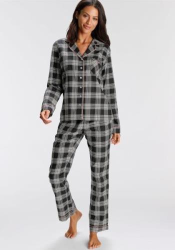 H.I.S Pyjama van flanel met alover ruitpatroon (set, 2-delig)