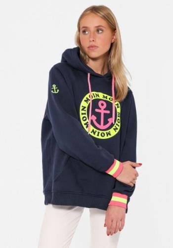 NU 20% KORTING: Zwillingsherz Hoodie met print "moin" en "anker" in ne...