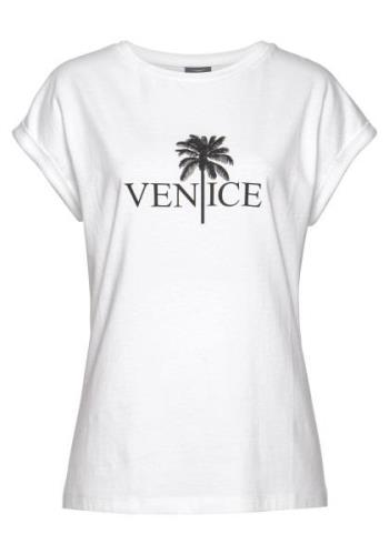 Venice Beach Shirt met ronde hals met print aan de voorkant, katoenen ...