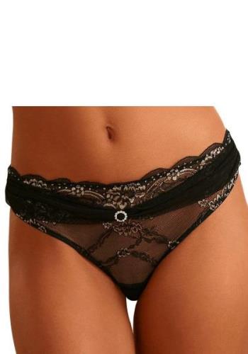 Lascana String van extravagante kant met edele accessoires, sexy linge...