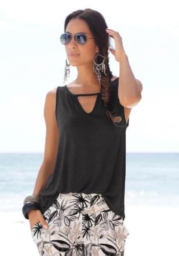 Buffalo Strandtop met lichte rimpeling bij de hals, tanktop, cut-out