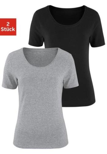 Vivance T-shirt Elastische katoenkwaliteit (Set van 2)