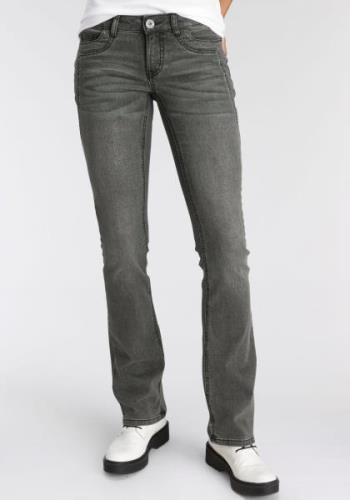 Arizona Bootcut jeans Met geren uitlopende pasvorm, lage taille, elast...